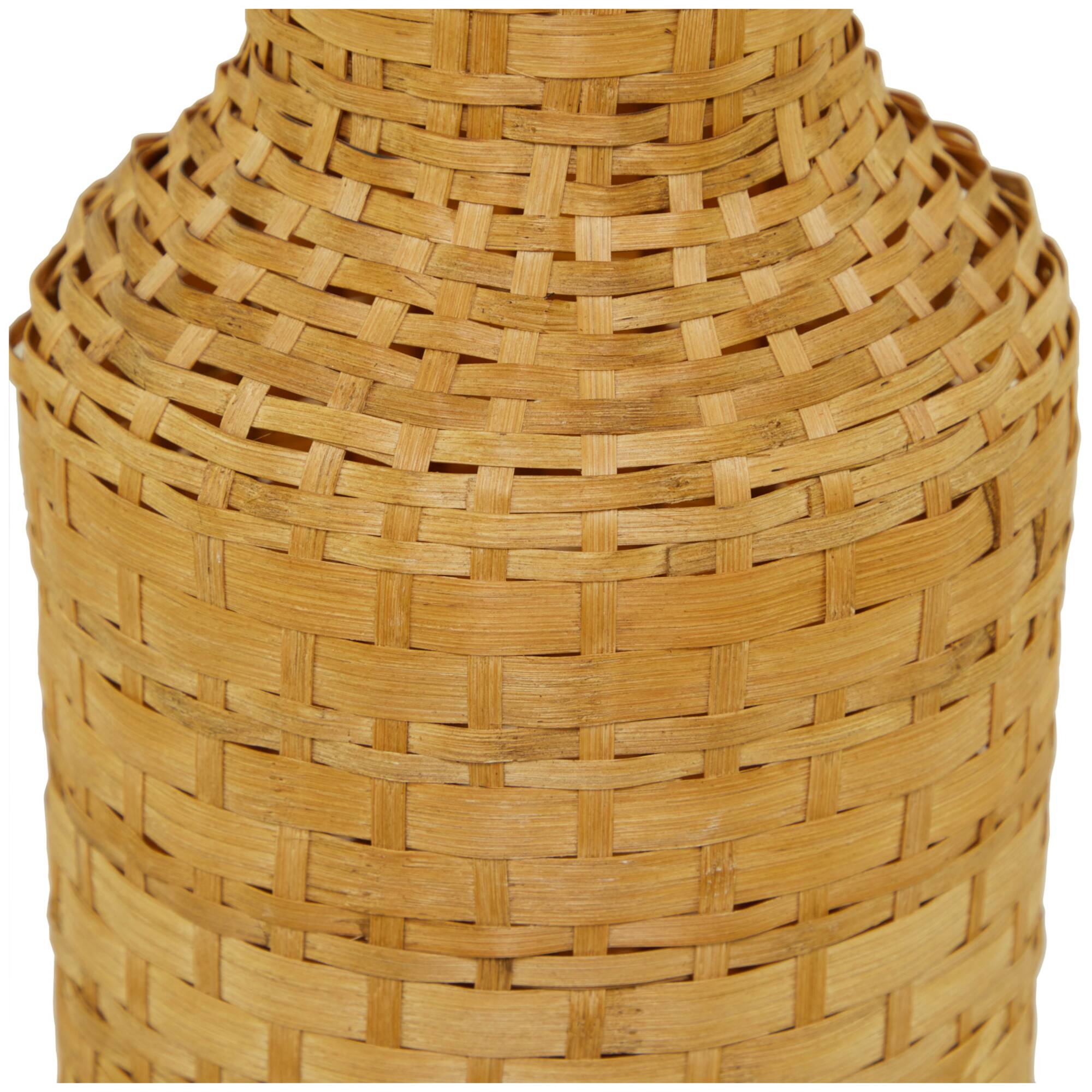 Brown Bamboo Tall Woven Floor Vase